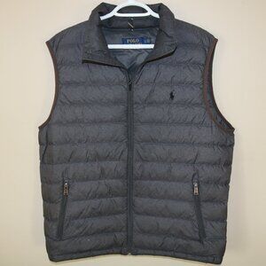 Polo By Ralph Lauren Down Vest Dark Grey Size Large